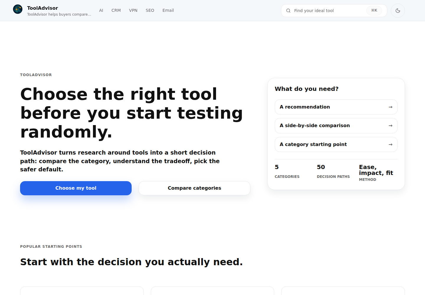 ToolAdvisor website preview